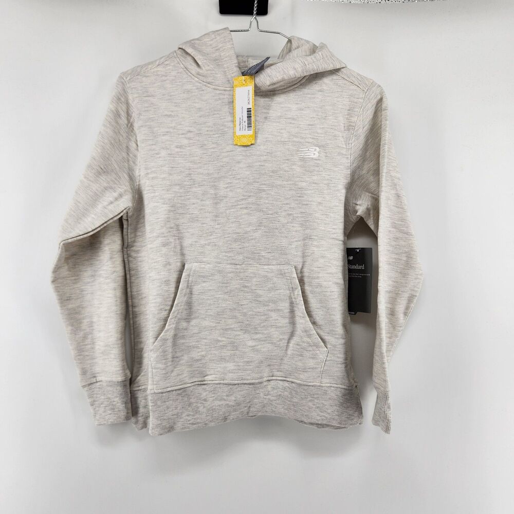New Balance Kids Beige Medium Fleece Pullover Hoodie NWT